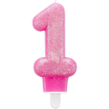 EPEE merch - Narozeninová svíčka třpitivá 7,6cm - růžová