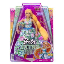                             Barbie Extra Fancy panenka v modrých květinových šatech                        