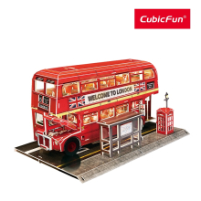                             CubicFun - Puzzle 3D s LED Noční edice: Londýnský autobus 161 dílků                        