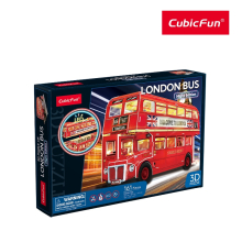                             CubicFun - Puzzle 3D s LED Noční edice: Londýnský autobus 161 dílků                        