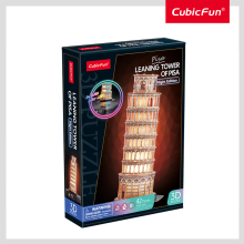                             CubicFun - Puzzle 3D s LED Noční edice: Šikmá věž v Pise 42 dílků                        