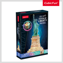                             CubicFun - Puzzle 3D s LED Noční edice: Socha Svobody 79 dílků                        