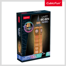                             CubicFun - Puzzle 3D s LED Noční edice: Big Ben 32 dílků                        