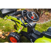                             FALK Šliapací traktor 1010W Claas Axos s nakladačom, rýpadlom a prívesom                        