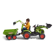                             FALK Šliapací traktor 1010W Claas Axos s nakladačom, rýpadlom a prívesom                        