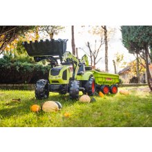                             FALK Šliapací traktor 1010W Claas Axos s nakladačom, rýpadlom a prívesom                        