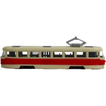                             Kovová TRAMVAJ 1:90 červená                        