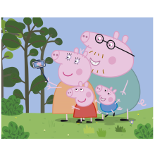                             Dino - Drevené kocky Prasiatko Peppa: VESELÝ DEŇ 20 kociek                        