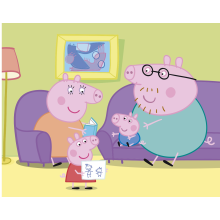                             Dino - Drevené kocky Prasiatko Peppa: VESELÝ DEŇ 20 kociek                        