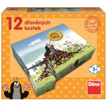                             Dino - Drevené kocky Krtkov rok 12 kociek                        