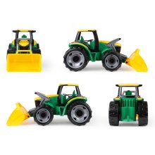                             Traktor s lopatou a prívesom                        