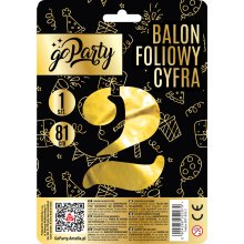                             Fóliový balónik Číslo 2 - zlatý 81 cm                        