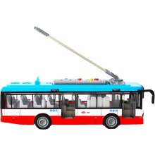                             Mestský trolejbus na zotrvačník s osvetlením a zvukom - červený                        