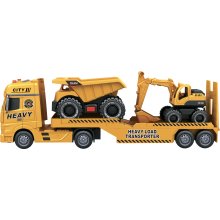                             CITY SERVICE CAR - 1:12 Ťahač s bagrom a nákladným autom                        
