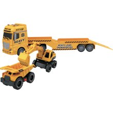                             CITY SERVICE CAR - 1:12 Ťahač s bagrom a nákladným autom                        