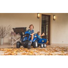                             FALK Šliapací traktor 3090W New Holland T8 s nakladačom, rýpadlom a maxi prívesom                        