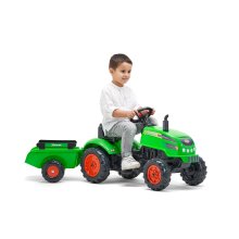                             FALK Šliapací traktor 2048AB X-Tractor s prívesom a otváracou kapotou - zelený                        
