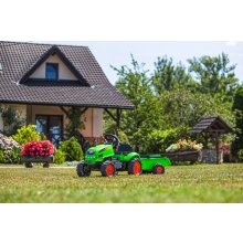                             FALK Šliapací traktor 2048AB X-Tractor s prívesom a otváracou kapotou - zelený                        