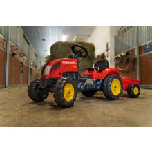                             FALK Šliapací traktor 2058L Country Farmer s prívesom - červený                        