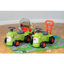                             FALK Odrážadlo a chodítko 2v1 Traktor Claas svetlo zelený s volantom                        