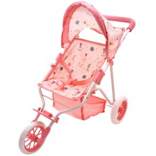                             Dolls World - Luxusný trojkolesový skladací kočík pre bábiky 56 cm                        