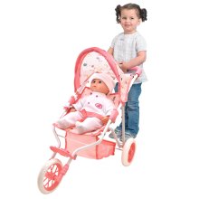                            Dolls World - Luxusný trojkolesový skladací kočík pre bábiky 56 cm                        
