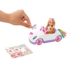                             Barbie Chelsea a kabriolet s nálepkami GXT41                        