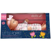                             Dolls World - Kúpacia bábika Klárka 25 cm s odnímateľným oblečkom a čelenkou                        