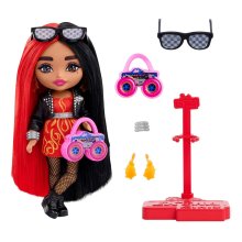                             Barbie Extra Minis - Červeno-čierne vlasy                        