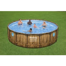                             BESTWAY 56725 - Bazén s konštrukciou Rattan Swim Vista 488 x 122 cm + kartušová filtrácia                        