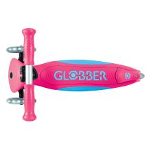                             Globber Detská trojkolesová kolobežka Primo Foldable Plus - svietiace kolesá - tmavo ružová                        