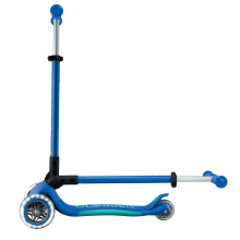                             Globber Detská trojkolesová kolobežka Primo Foldable Plus - svietiace kolesá - modrá                        