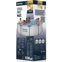                             BESTWAY 56408 - Bazén s konštrukciou Steel Pro MAX ™ 305 x 76 cm + kartušová filtráciou                        