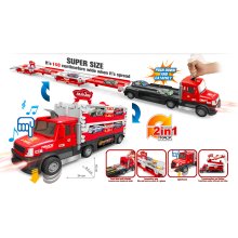                            Hasičský TRUCK 2v1 so svetlom a zvukom a 6 autami                        