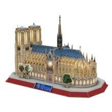                             CubicFun - Puzzle 3D Notre Dame de Paris s LED svetlom - 144 dielikov                        