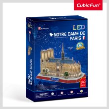                             CubicFun - Puzzle 3D Notre Dame de Paris s LED svetlom - 144 dielikov                        
