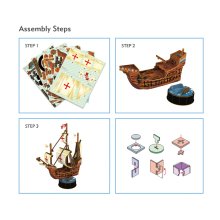                             CubicFun - Puzzle 3D Santa Maria - 93 dielikov                        