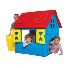                             Dohány Detský záhradný domček s kytičkou modrý                        