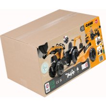                             FALK Šliapací traktor 997Y Case CE s prívesom, lyžicou a bagrom - žltý                        