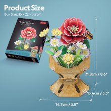                             CubicFun - Puzzle 3D Kytica z kvetov kamélií 109 dielikov                        