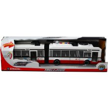                             CITY SERVICE CAR - 1:16 Kĺbový trolejbus - červený na zotrvačník so zvukmi                        