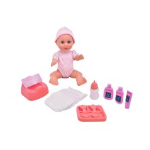                             Dolls World - Bábätko Olivia 38 cm pije a ciká so zatváracími očami a príslušenstvom                        