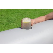                             BESTWAY 54423 - Nafukovací bazén 213 x 206 x 53 cm vzhľad kamenného múru (krémovo šedá)                        