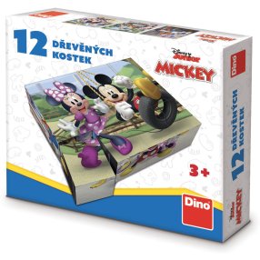 Dino - Mickey a Minnie 12 Drevené licenčné kocky