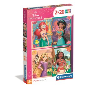 Clementoni - Puzzle 2x20 Disney Princezné