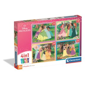 Clementoni - Puzzle 4v1 Disney Princezné (12+16+20+24 dielikov)