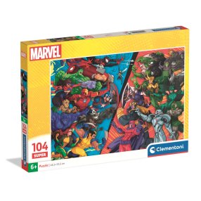 Clementoni - Puzzle 104 Super Marvel Hrdinovia vs. Záporáci