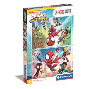 Clementoni - Puzzle 2x60 Spidey a jeho úžasní přátelé