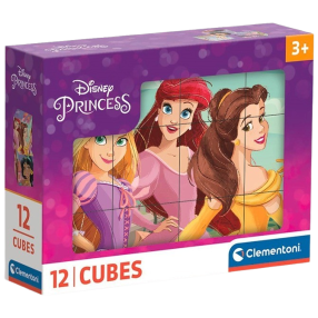 Clementoni - Obrázkové kostky - Disney princezny 12 kostek