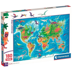 Clementoni - Puzzle 180 Dinosauří mapa